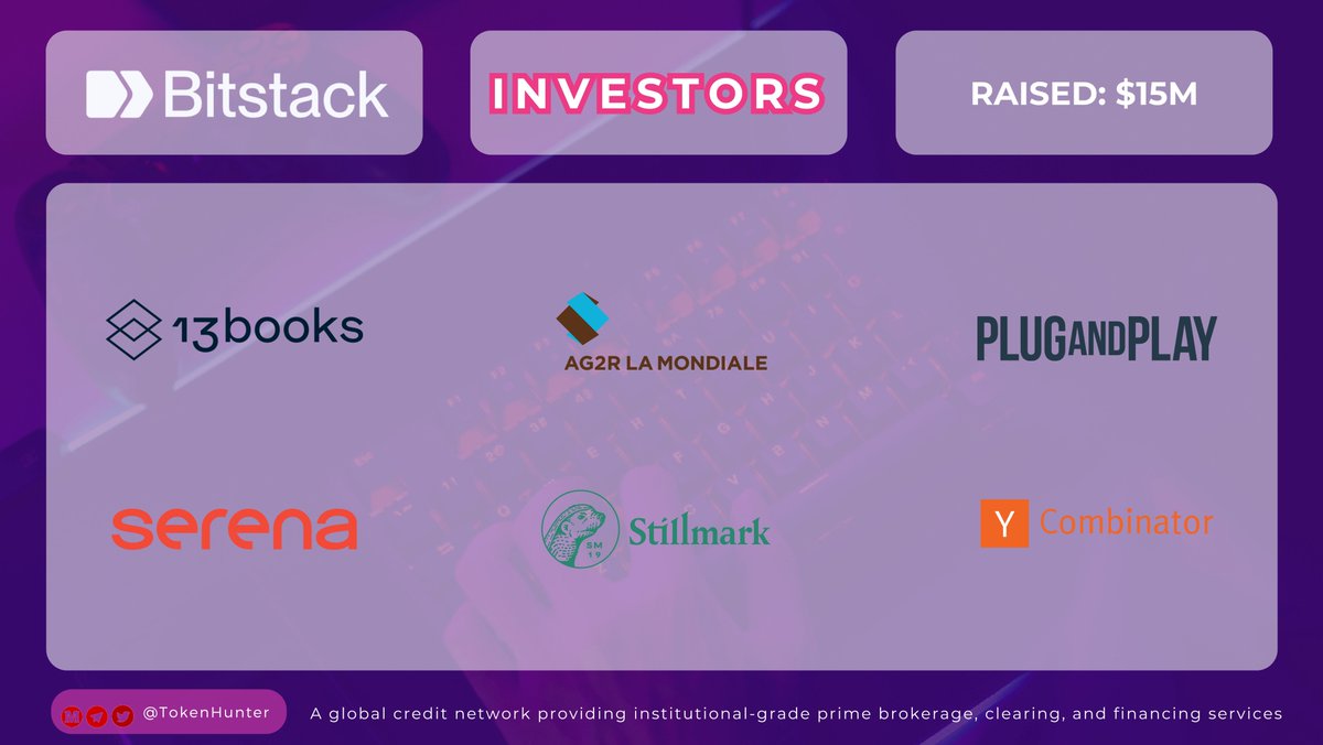 _TokenHunter's tweet image. 🎯 @bitstack - INVESTORS

🚀 @bitstack has officially raised $15M!
A huge shoutout to the incredible partners backing this journey:
#13books 
#AG2RLAMONDIALE 
#PlugAndPlay 
#Serena 
#Stillmark 
#YCombinator

What’s the next milestone you think Bitstack will hit? 🚀✨