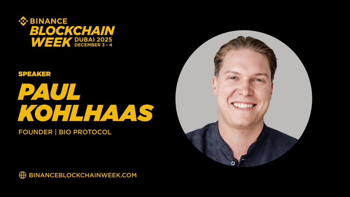 BioProtocol's tweet image. Starting in 1 hour at @binance Blockchain Week!

@paulkhls takes the stage to explore the next phase of Decentralized Science and bringing biotech onchain.

Where: Innovation Stage
When: 12:20pm GST / 8:20am UTC