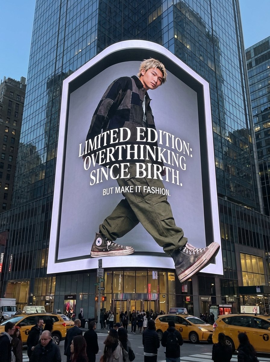 Lovart prompt result: How a 3D Curve Edge Billboard Transformed My Fashion Visuals