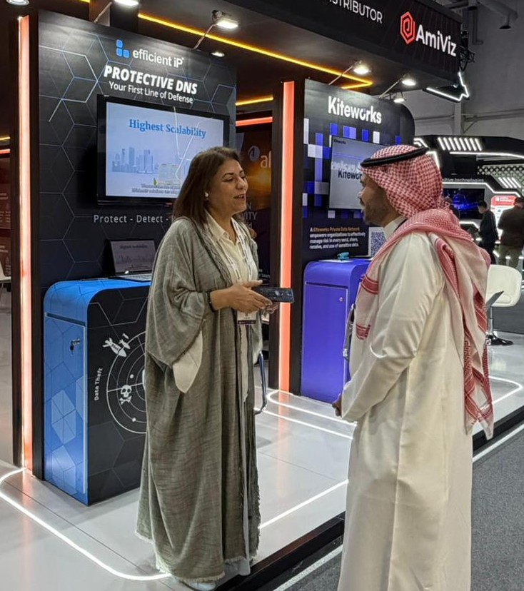 ami_viz's tweet image. Meet @efficientip at the AmiViz booth, Hall 1 | Stand T70 at @Blackhatmea 2025.

95% of orgs faced DNS cyberattacks last year—don’t be next. Learn how to turn DNS into a strong security layer.

#DNSSecurity #Cybersecurity #EfficientIP #AmiViz