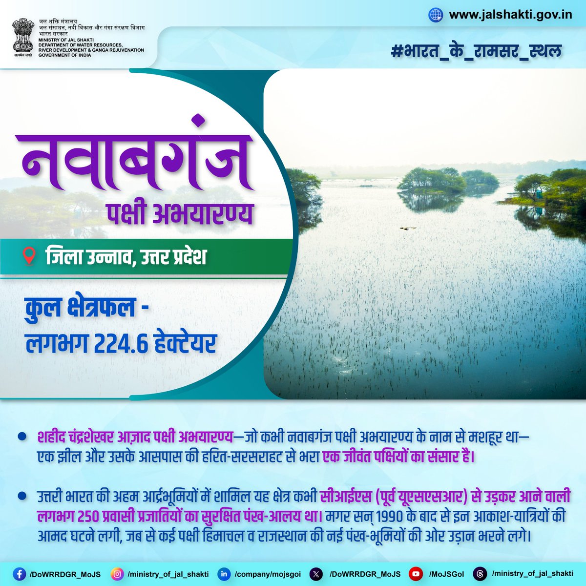 पक्षी प्रेमियों, प्रकृति के दीवानों और शहर की भागदौड़ से दूर आराम की तलाश करने वालों के लिए शहीद 'चंद्रशेखर आज़ाद पक्षी अभयारण्य' उर्फ़ 'नवाबगंज पक्षी अभयारण्य' एकदम स्वप्निल स्वर्ग जैसा है। सर्दियां आते ही यह अभयारण्य अंतरराष्ट्रीय और राष्ट्रीय प्रवासी पक्षियों—जैसे गार्गनी टील,