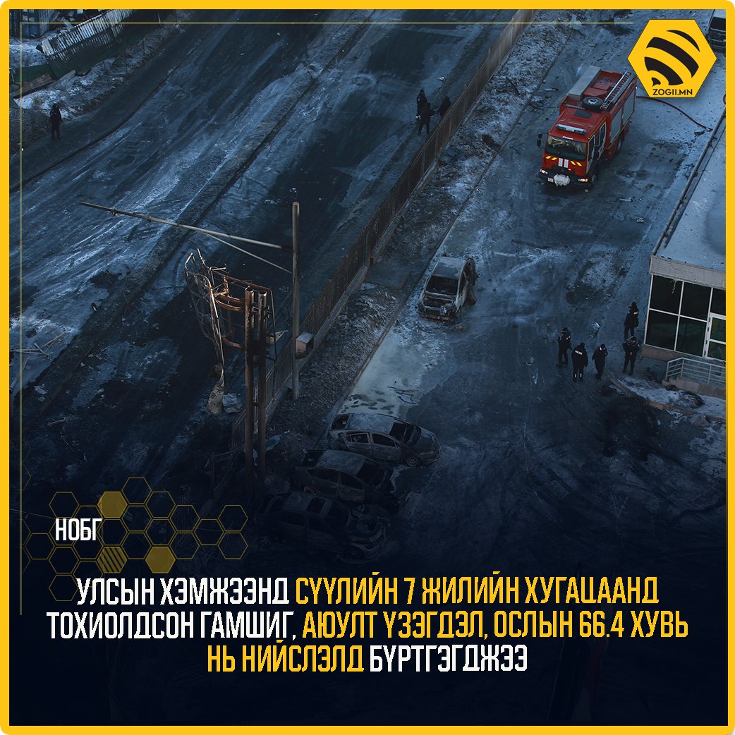 Улсын хэмжээнд сүүлийн 7 жилийн хугацаанд тохиолдсон гамшиг, аюулт үзэгдэл, ослын 66.4 хувь нь нийслэлд бүртгэгдсэн байна