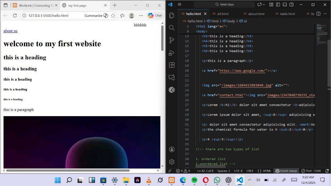 PeterUc35616610's tweet image. Happy Thursday! 🚀
Every expert dev once built a page that looked exactly like this.
If you’re just getting started, keep going  every tag you type is progress.
You got this! 💻🔥
Let’s see yours ⬇️
#codingjourney #HTML