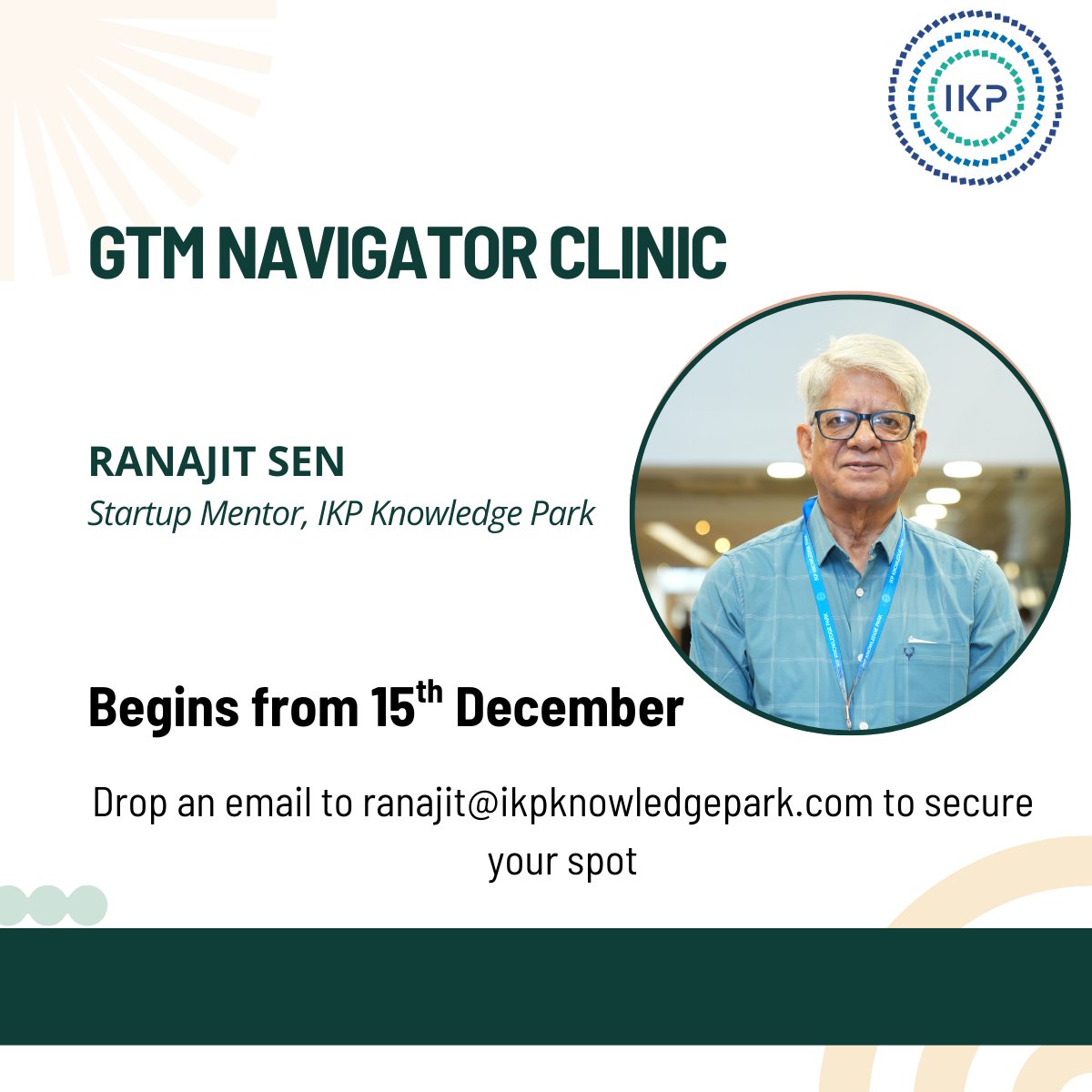 IKP_SciencePark's tweet image. 𝗜𝘀 𝘆𝗼𝘂𝗿 𝗚𝗧𝗠 𝘀𝘁𝗿𝗮𝘁𝗲𝗴𝘆 𝗿𝗲𝗮𝗱𝘆?

We're offering a Free GTM Navigator Clinic for Life Sciences startups. Spots limited (10 per quarter). Get a gap analysis &amp;amp; readiness map.

Scale smart.

Email ranajit@ikpknowledgepark.com to secure your spot!

#GTMStrategy