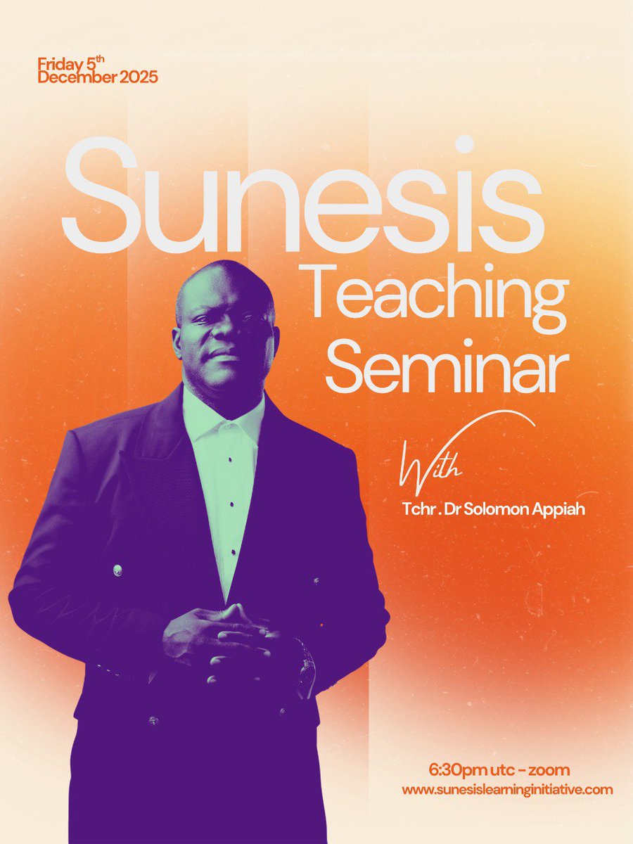 SunesisLearning's tweet image. 🗣𝐈𝐍𝐕𝐈𝐓𝐀𝐓𝐈𝐎𝐍 𝐓𝐎 𝐁𝐈𝐁𝐋𝐄 𝐓𝐄𝐀𝐂𝐇𝐈𝐍𝐆 𝐒𝐄𝐌𝐈𝐍𝐀𝐑

🗓 December 5, 2025

🇬🇭 6:30PM UTC  🇹🇹 2:30PM  

 🔗𝐑𝐄𝐆𝐈𝐒𝐓𝐄𝐑 𝐕𝐈𝐀 𝐓𝐄𝐋𝐄𝐆𝐑𝐀𝐌  - 𝐒𝐮𝐧𝐞𝐬𝐢𝐬 𝐍𝐚𝐭𝐢𝐨𝐧

Visit sunesislearninginitiative.com

#SunesisTeachingSeminar
#SunesisLearningInitiative