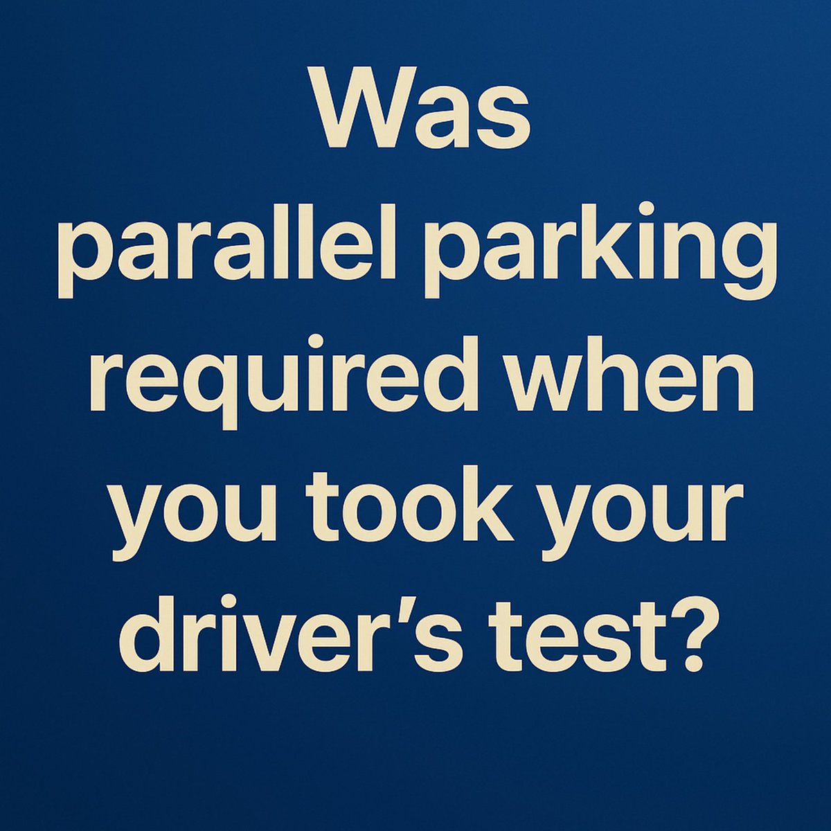 Matt_Pinner's tweet photo. Was parallel parking required when you took your driver’s test https://t.co/FIY3BU1Anc