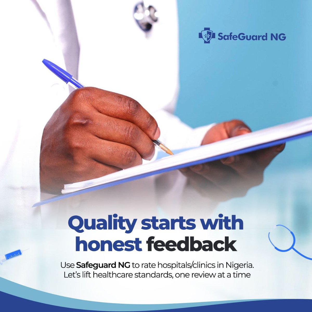 What's your experience in the healthcare sector? Tell us at safeguardng.com, rate and review hospitals, labs, pharmacies and clinics across Nigeria. Together, lets lift healthcare standards one review at a time. #safeguardng #healthmatters
