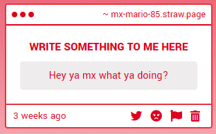 HAVEN'T BEEN DOING MUCH NEW AS OF THREE WEEKS AGO, OR NOW, EVEN.