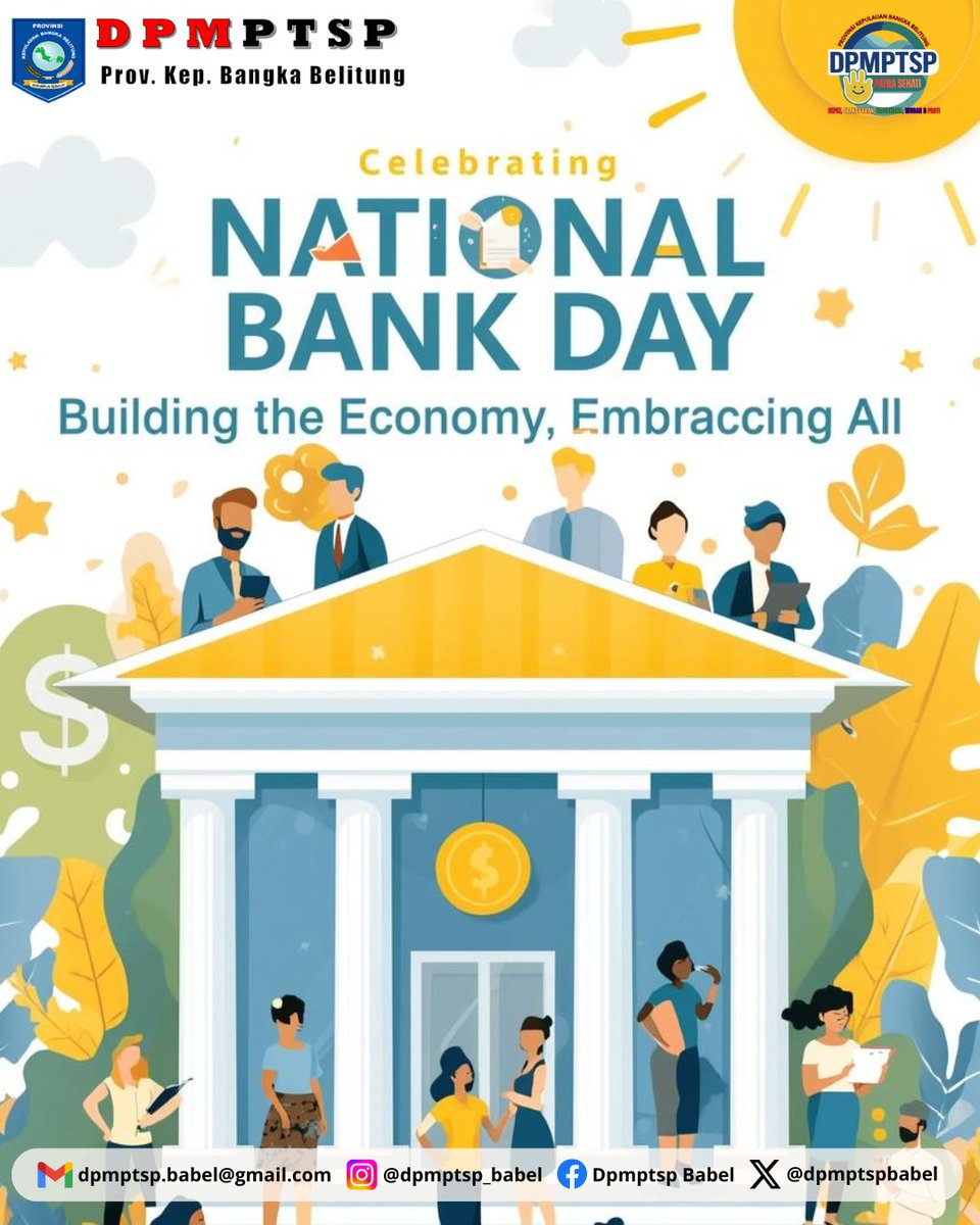 dpmptspbabel's tweet photo. Hari ini kita merayakan peran besar perbankan dalam mendukung ekonomi bangsa.
Dari akses keuangan digital, dukungan bagi UMKM, hingga menjaga stabilitas ekonomi—bank nasional hadir untuk kita semua. 

#HariBankNasional #InklusiKeuangan #BanggaBankNasional https://t.co/eMXyJ0moQL