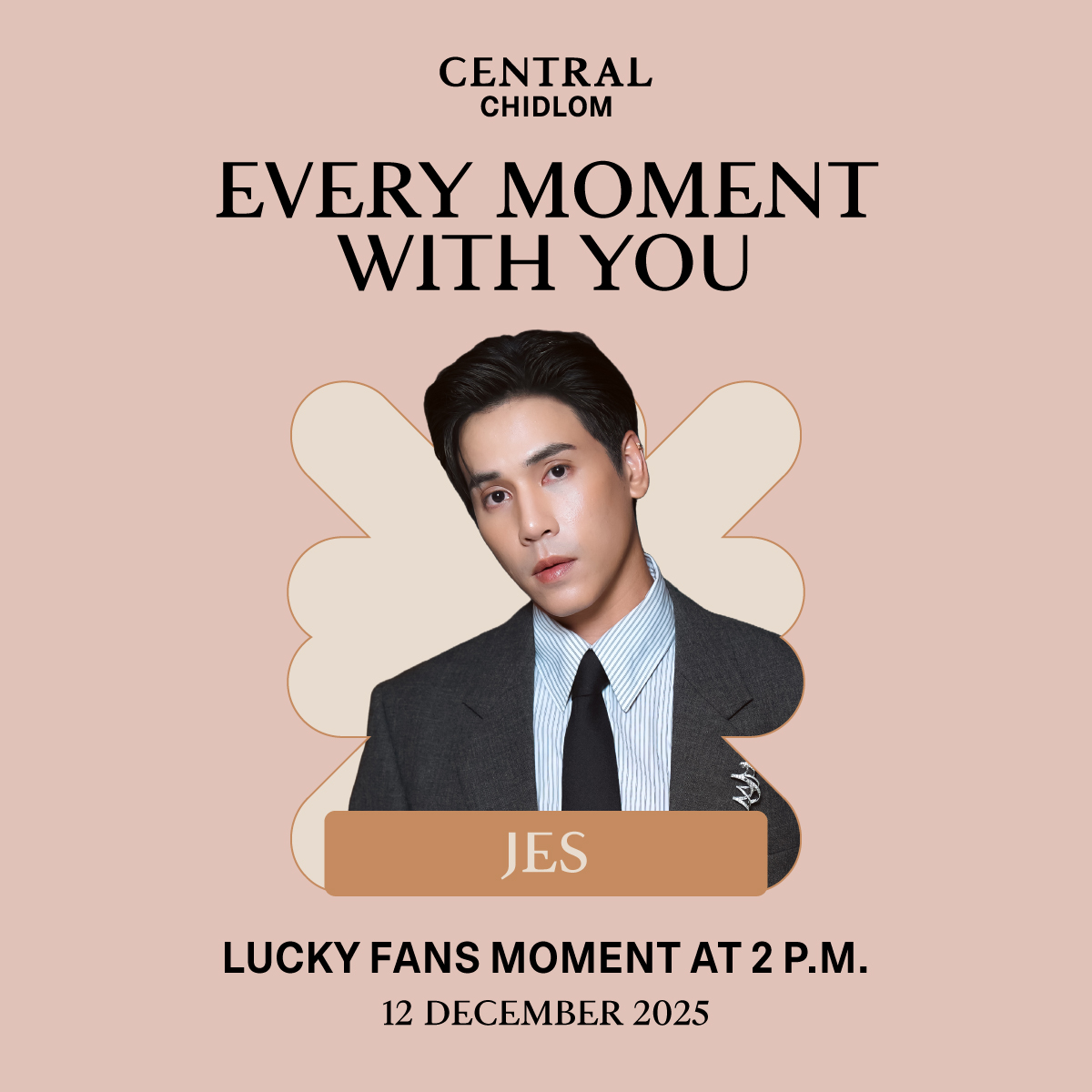 Centralnews's tweet photo. เตรียมพบเซเลบริตี้คนพิเศษ ที่จะมามอบโมเมนต์แสนประทับใจให้คุณ ในวันที่ 12 ธันวาคม 2568 ที่งาน “Every Moment With You” ณ เซ็นทรัลชิดลม
⁣
มาสนุกกับกิจกรรมมากมาย และประสบการณ์แสนพิเศษที่รออยู่
⁣
#centralchidlom
#citizenofchidlom
#thestoreofbangkok
#JesBible
#jesjpp #BibleWichapas https://t.co/mwHTUp070O