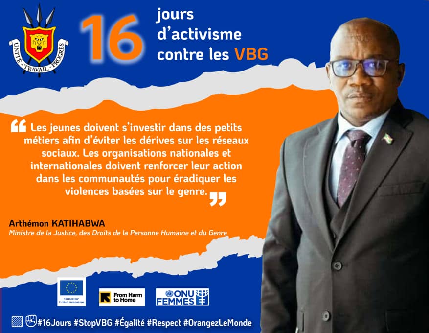 #Burundi: Le <a href="/MiniJustice_BDI/">Ministère de la Justice de la République Burundi</a> Arthémon Katihabwa appelle les jeunes  à s'investir  dans des petits métiers  afin d'éviter  les dérives  sur les réseaux sociaux. 
 <a href="/NtareHouse/">Ntare Rushatsi House</a> 
<a href="/BurundiGov/">Bureau du Premier Ministre</a> 
<a href="/nshingamateka/">Inama Nshingamateka</a> 
<a href="/Burundi_senat/">Inama Nkenguzamateka</a>
<a href="/ONUFemmes/">ONU Femmes</a>