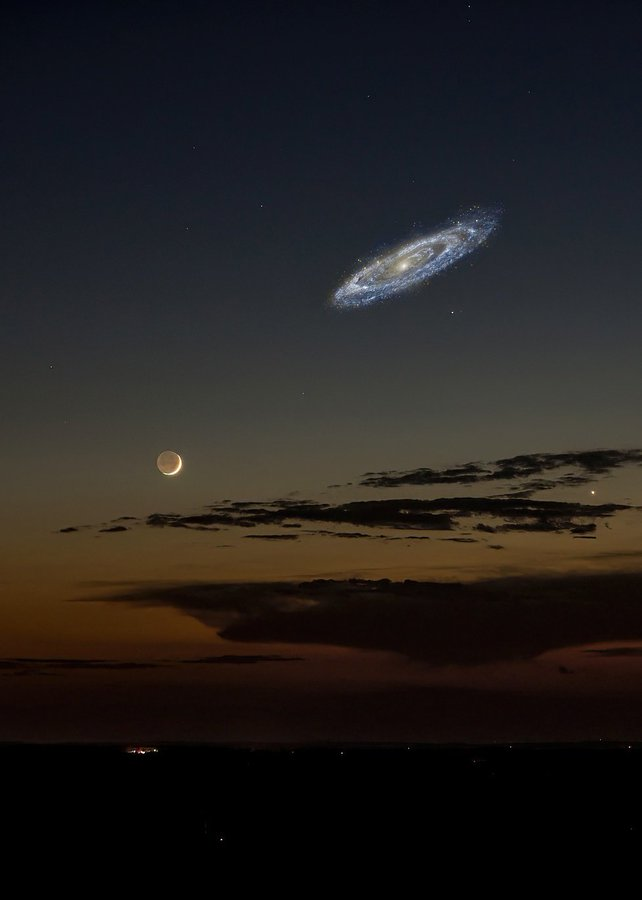 This is what our night sky would look like if the Andromeda Galaxy were brighter...