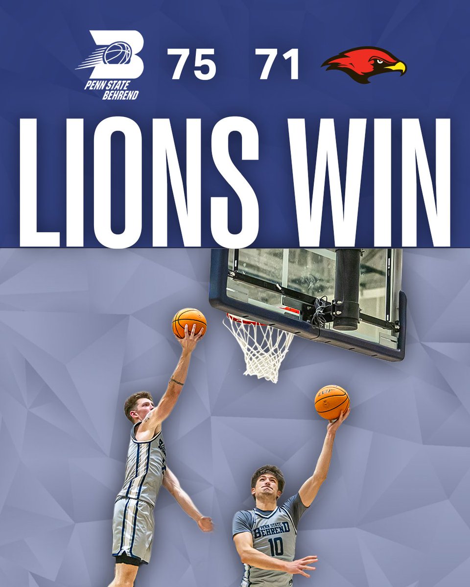 VICTORY!
Lions survive on the road and move to 1-0 in AMCC play.

- Jacob Dunkle 23 points 9 rebounds
- Dolan Waldo 19 points 11 rebounds
- Mason Blankenberg 13 points 5 assists

Next up: @ Carlow (Dec. 6th | 8 PM)
#TCB