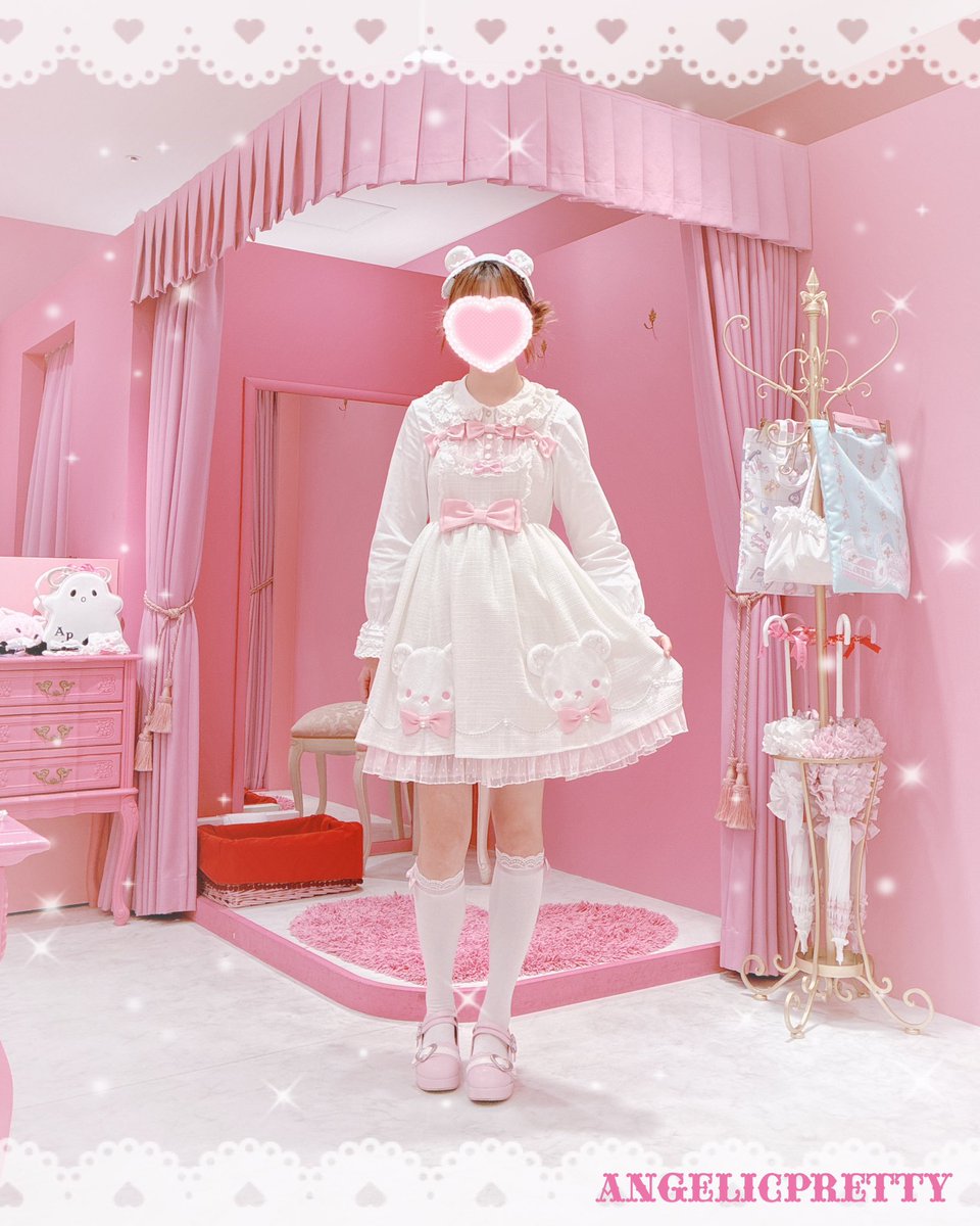 Angelic Pretty しろくまアップリケジャンパースカートSet 🎀お客様スナップ🎀 しろくまアップリケジャンパースカートSetでご来店