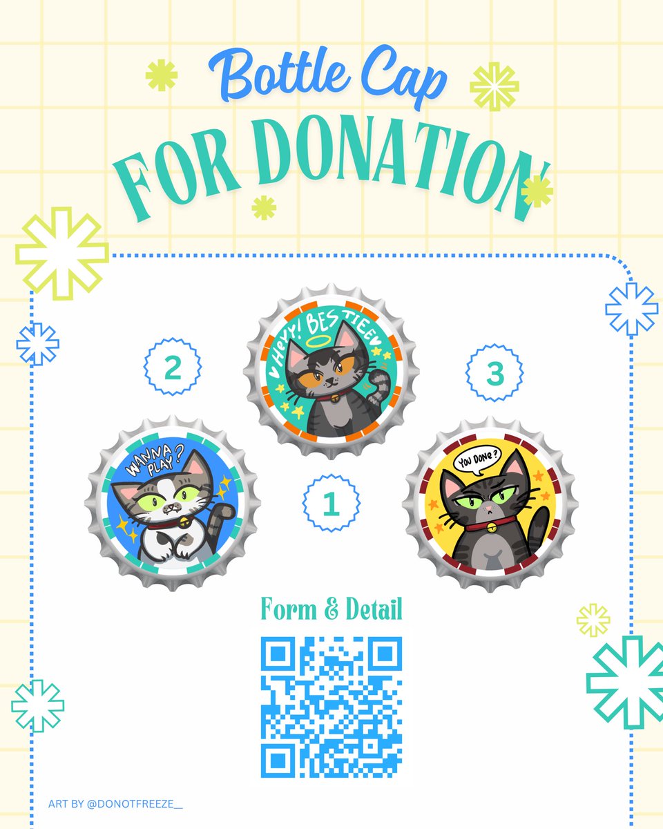 [🧡🔁 really appreciated ✨]

Bottle Cap for Donation 🐱

Bantu sesama warga dengan membeli bottle cap 3 kucingku. Info lengkapnya: forms.gle/NEzNCHBoz68UHX…