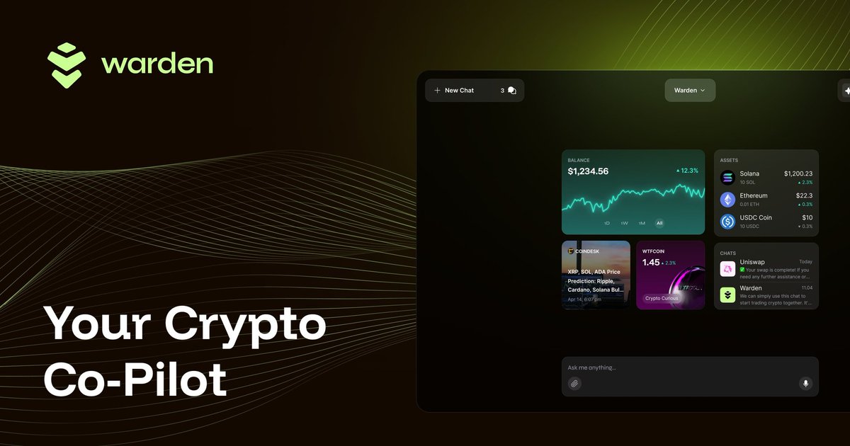 . <a href="/wardenprotocol/">Warden</a> just launched an AI Trading Terminal where real-time AI signals sit inside your chart , not in a separate bot or Telegram feed.

.Hyperliquid perps? ✔️
.Tokenized stocks (TSLA, NVDA, MSTR…)? ✔️
.Deposit USDC from any EVM chain (no bridging, no gas)? ✔️

This is