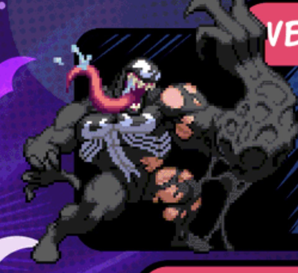 Bizarnage's tweet image. WHY DOES THE SPRITE ART FOR THE CUTSCENE HAVE A DIFFERENT SPIDER