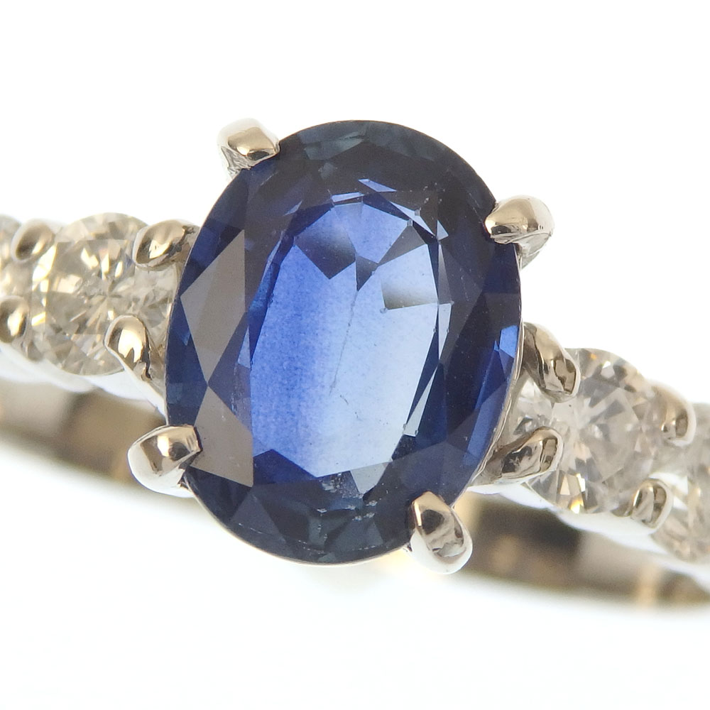 ✨販売中✨ Pt900 サファイア ダイヤモンド リング 13号 O-kuraOnline