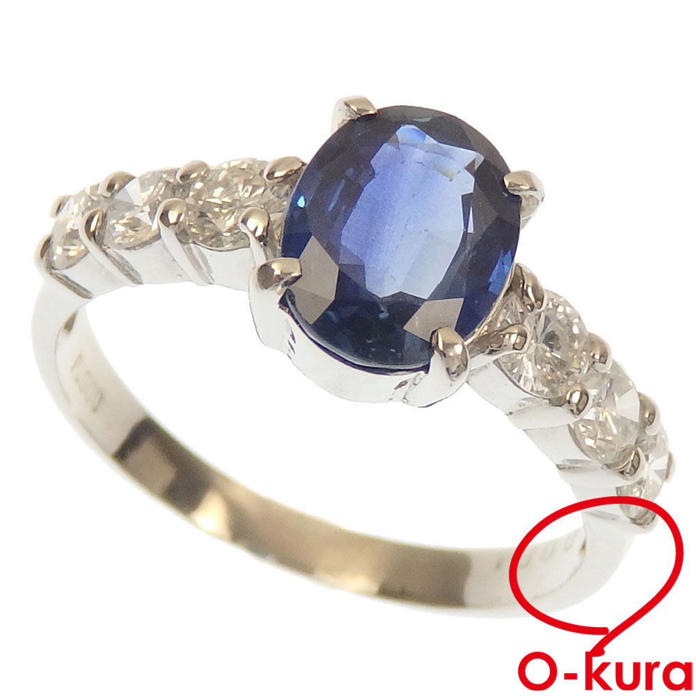 ✨販売中✨ Pt900 サファイア ダイヤモンド リング 13号 O-kuraOnline