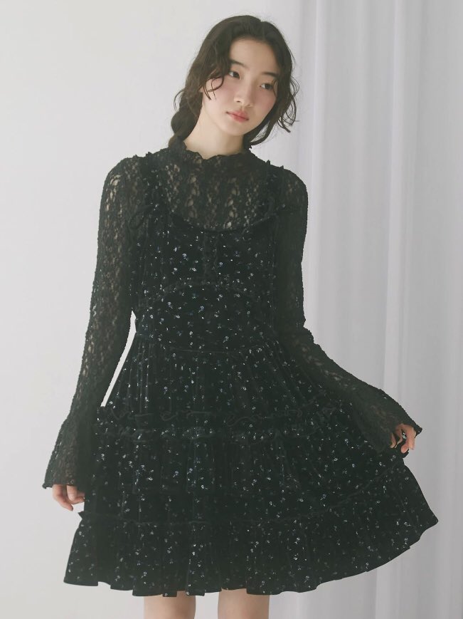 【タグ付き新品】merry jenny コルセットベロアフレアミニワンピース ▷再入荷アイテム コルセットベロアフレアミニワンピース ミックス