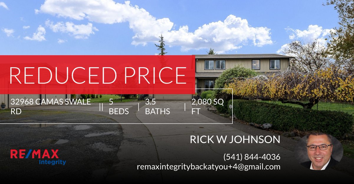JohnsonWRick's tweet photo. 📍 Reduced Price 📍 This recently reduced home at 32968 Camas Swale Rd in Creswell won't last long, so, don't wait to set up a showing! Reach out here or at (541) 844-4036 for more information! https://t.co/DtbL9ruyS2 https://t.co/NntuQ33JwP