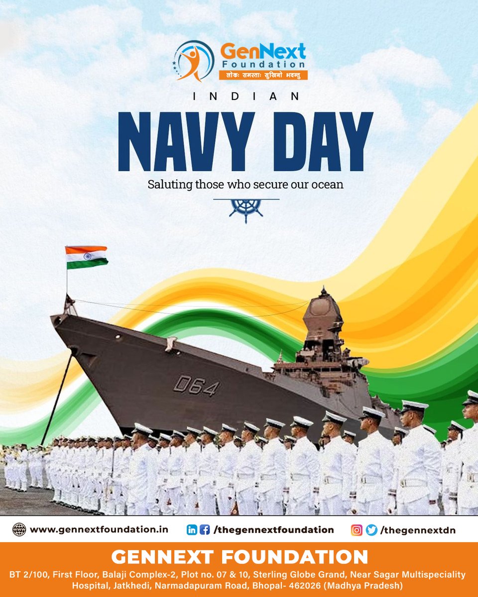 thegennextfdn's tweet photo. Saluting Those Who Secure Our Oceans 🇮🇳🌊
Indian Navy Day reminds us of the dedication, discipline, and bravery of our naval forces.
GenNext Foundation extends heartfelt respect to every hero guarding our waters.
#IndianNavyDay #NavyDay2024 #GenNextFoundation #SaluteToHeroes https://t.co/FIhblJgdq0