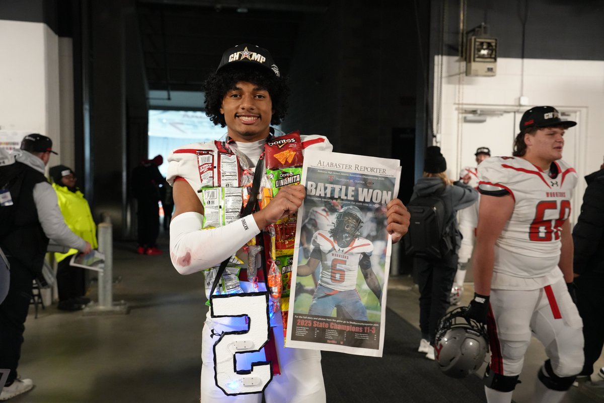 Battle won! Congrats to the Thompson Warriors on their sixth state championship in the last seven years and their second in a row.