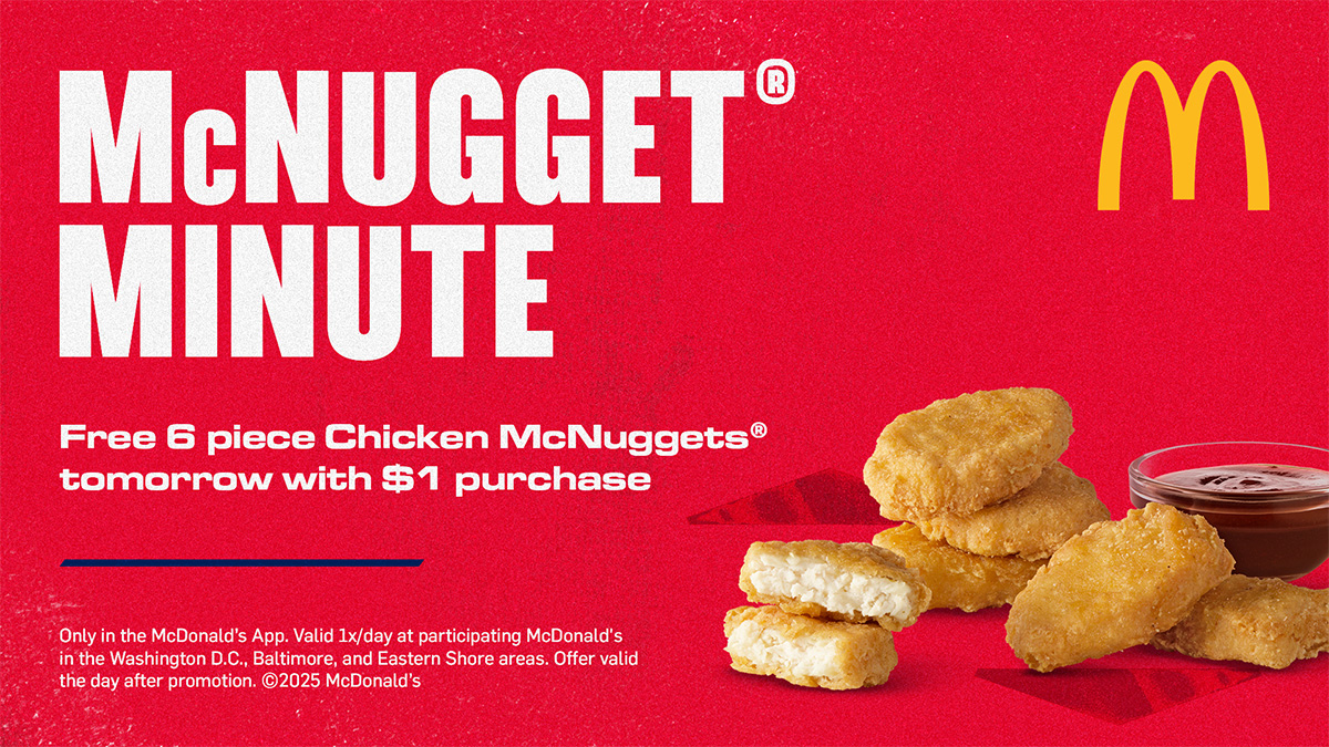 Capitals's tweet photo. Stromer scored you nuggs‼️

Enjoy a free 6-piece Chicken McNuggets with minimum $1 purchase t̶o̶m̶o̶r̶r̶o̶w̶ today on the app.

#ALLCAPS | @McDonalds https://t.co/Zg3nRxwnZT