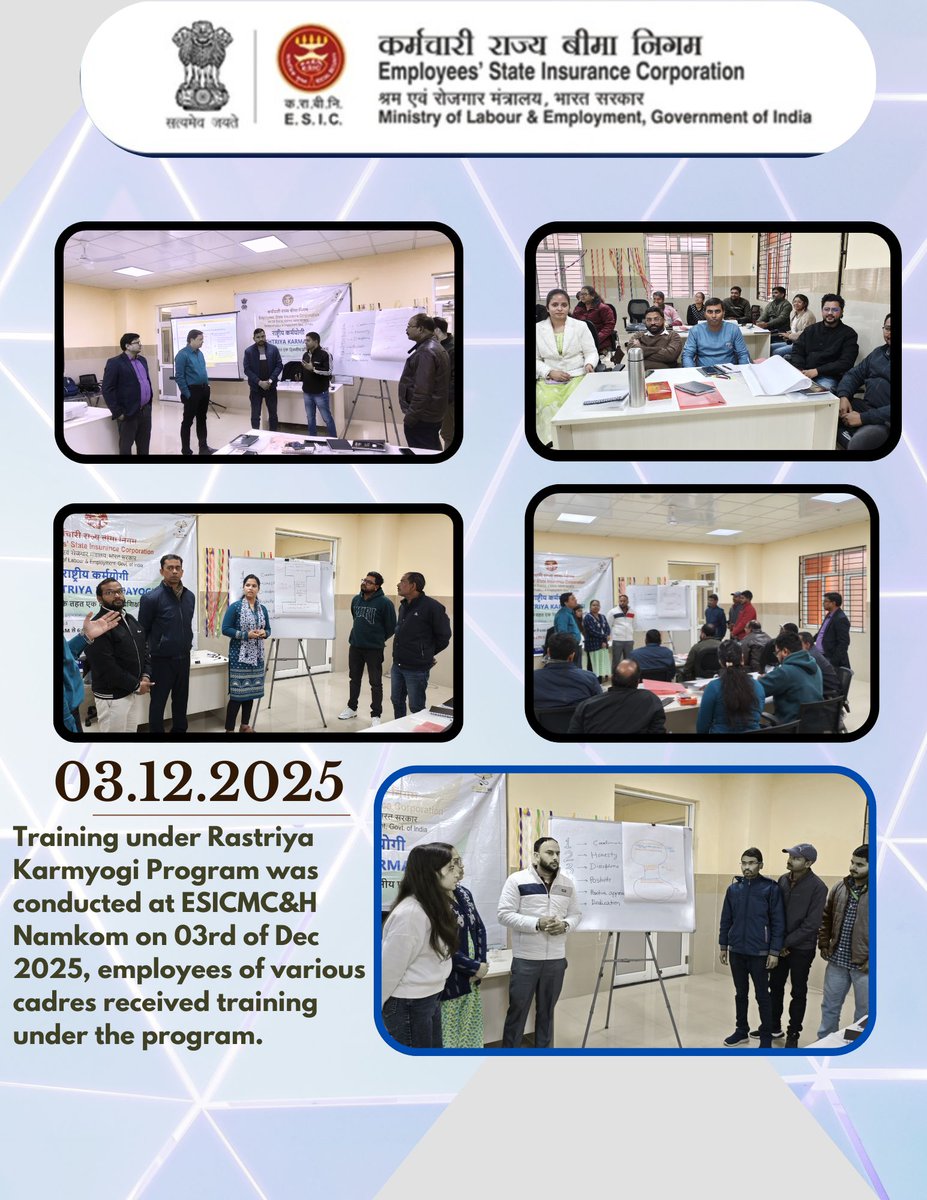 jharkhand_esic's tweet image. Training under Rastriya Karmyogi Program was conducted in ESICMC&amp;amp;H Namkom.

#Karmyogi
#SPREE