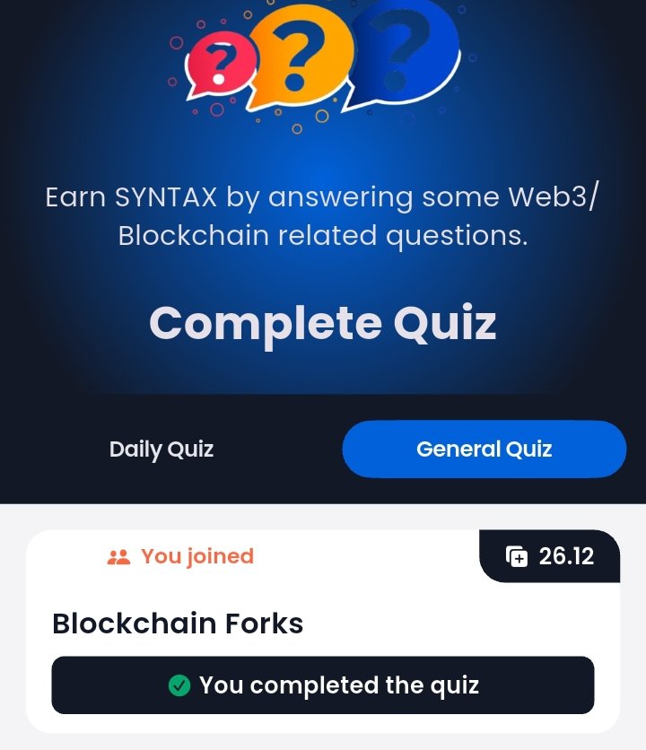 mosessundaym's tweet image. Increase your points on #Syntaxverse with one of general quiz  questions titled &quot;BLOCKCHAIN FORK&quot;

1.➡️ B
2.➡️ D
3.➡️ D
4.➡️ A