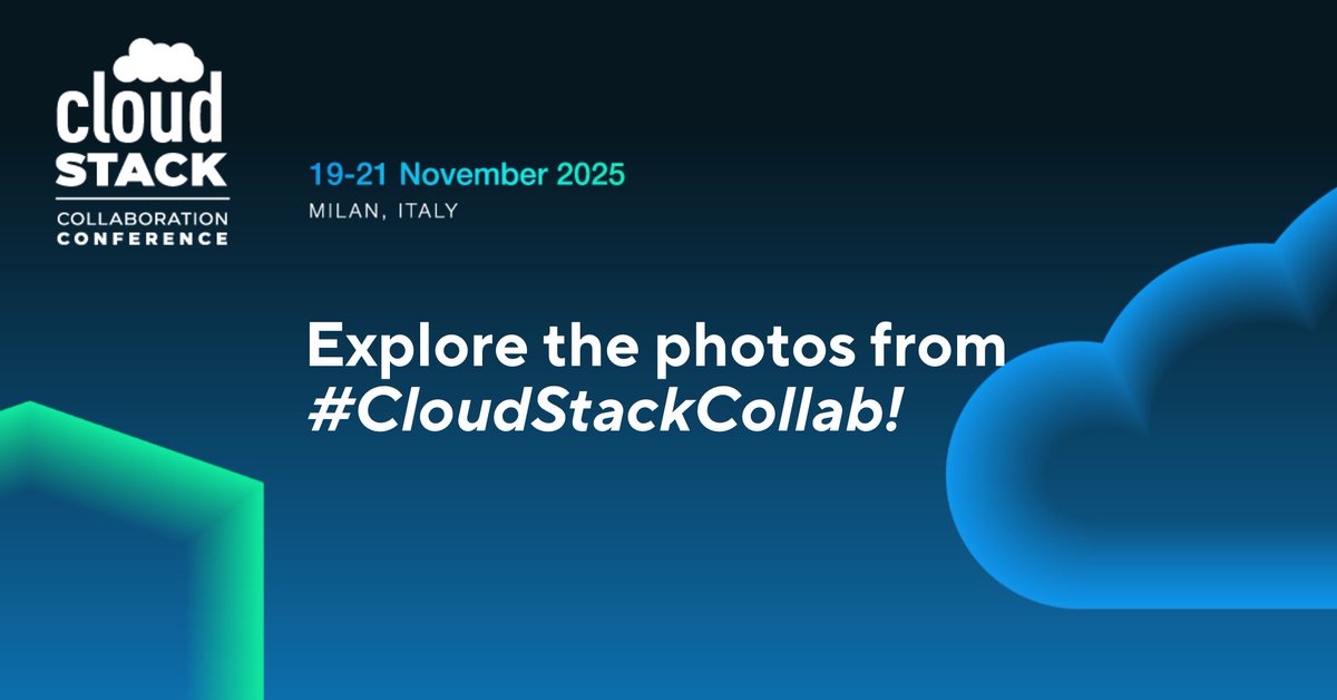 CloudStack's tweet image. Explore the photos from this year’s #CloudStack Collaboration Conference! Relive the sessions, community moments, and behind-the-scenes energy that made Milan our biggest and most inspiring event yet.
👉 cloudstack.short.gy/Y7XZZQ
