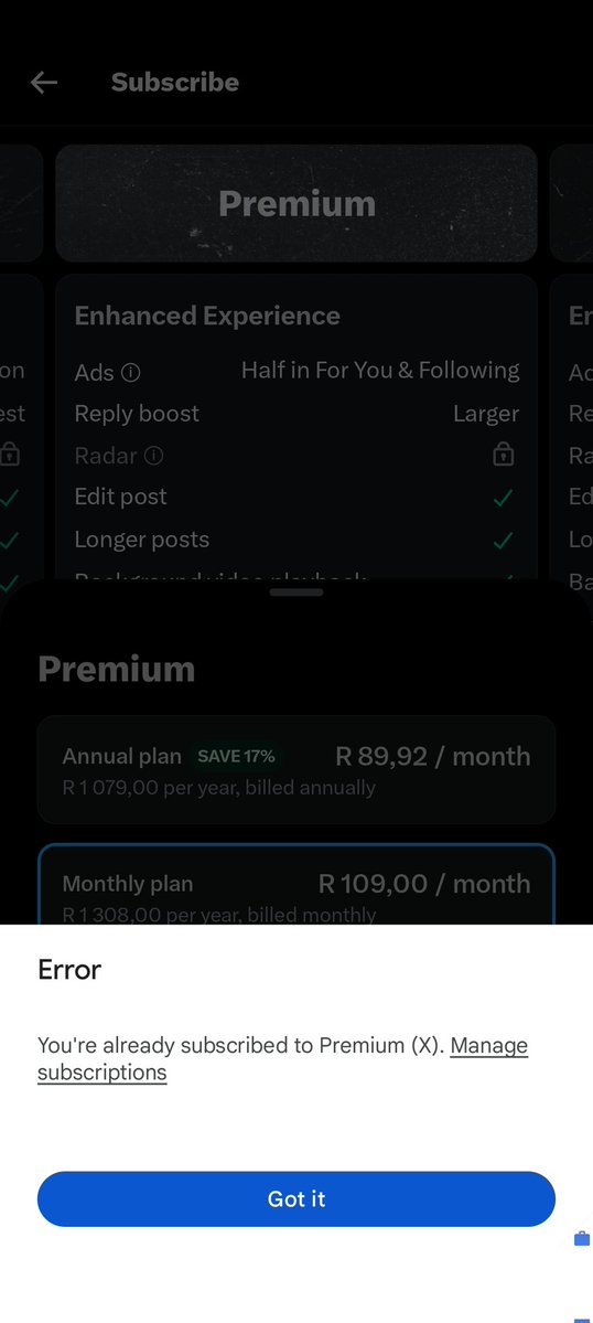 good morning, fam. i woke up my blue tick gone, but yet i still have an ongoing subscription. How do i fix this?