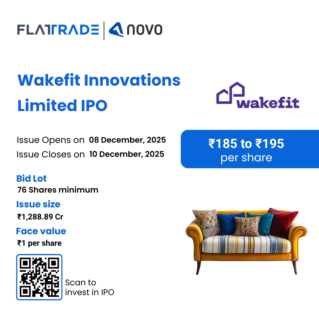 Flattradein's tweet image. Wakefit Innovations Limited IPO 🛏️
A home and sleep solutions brand offering mattresses, furniture, and home essentials through its digital-first model.

Apply for IPO: novo.flattrade.in 

Know more: flattrade.in/kosh/wakefit-i… 

#WakefitIPO #HomeSolutions #ConsumerSector