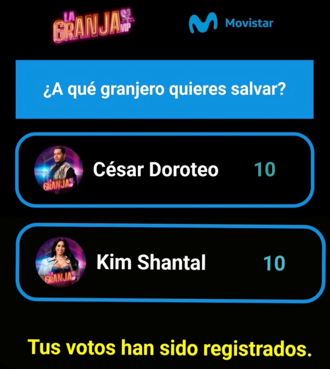 Toca votar por <a href="/kimshantalll/">Kim Shantal</a> y <a href="/CesarTeo/">César Doroteo 🪬</a> para que sigan en la #LaGranjaVIP aqui el link: tvazteca.com/aztecauno/la-g…