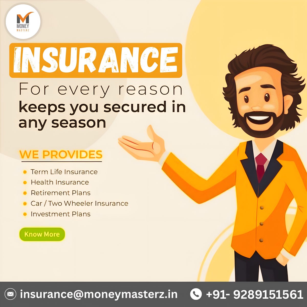 Money_Masterz's tweet photo. Stay protected in every season of life! 🛡️✨
Choose from Term, Health, Retirement, Motor &amp; Investment Insurance 🔸
📞 +91-9289151561 | 📩 insurance@moneymasterz.in
#Insurance #FinancialSecurity #MoneyMasterz https://t.co/J2J7ZvS6Rk