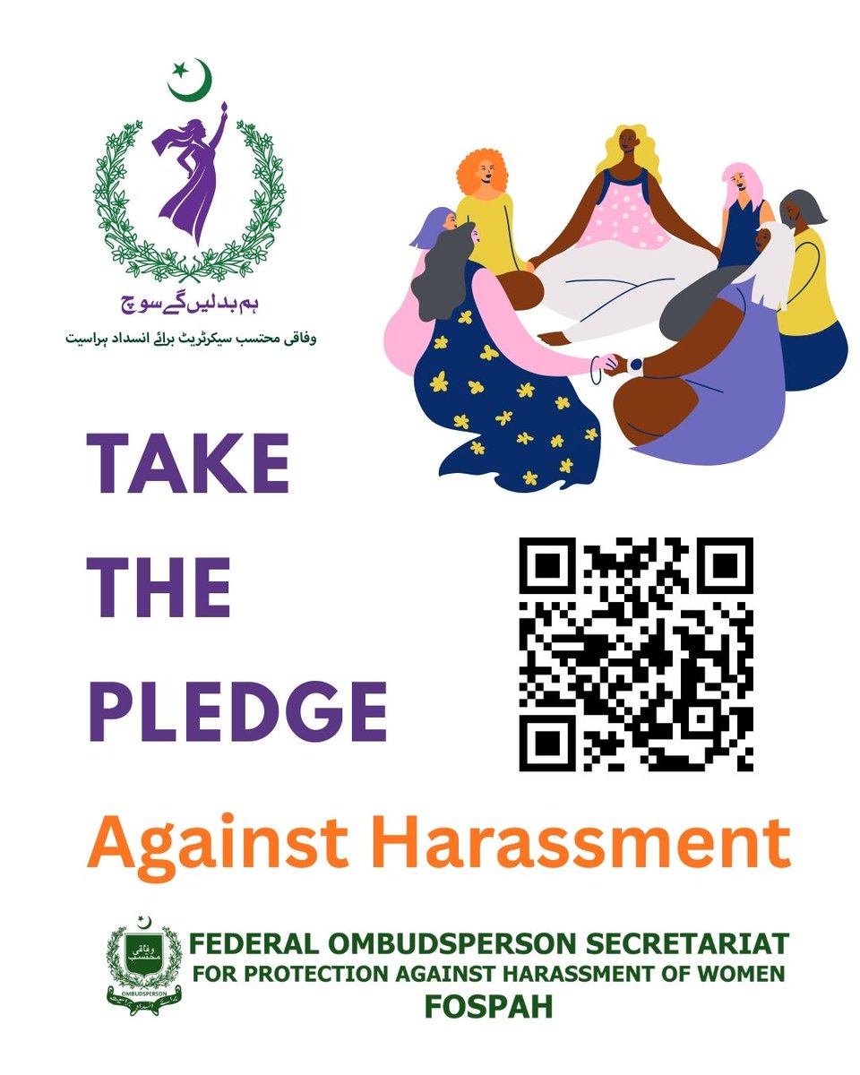 fospah's tweet photo. As part of #HumBadleingeSoch, FOSPAH invites everyone to take a stand against harassment by making a personal pledge. 
Scan the QR code and take the pledge today, because collective accountability starts with individual action.

#FOSPAH #HumBadleingeSoch #EndGBV #TakeThePledge https://t.co/n1MD0PVjxm
