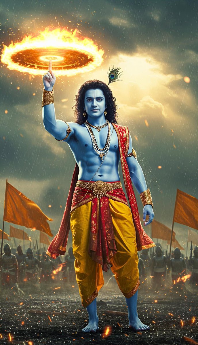 KhushiVibesX's tweet image. सूर्यदर्शन चक्र उठाए वासुदेव का तेज अपार है। उनके दिव्य प्रकाश से अंधकार मिट जाता है और जीवन में शक्ति व साहस का संचार होता है।
जय श्रीहरि🙏🙏