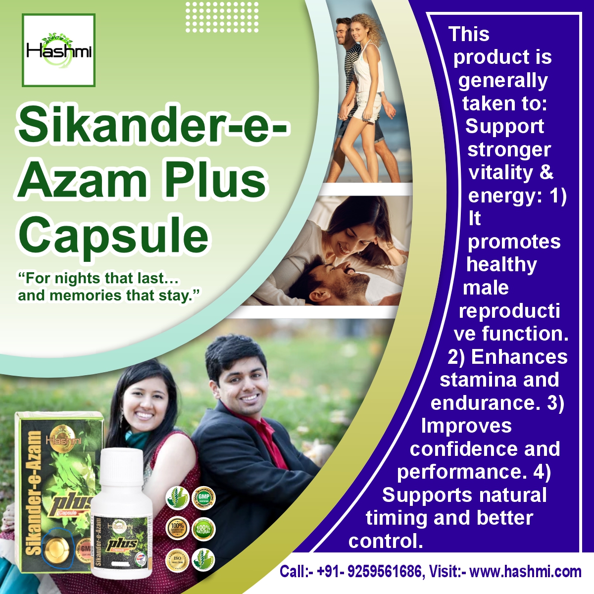 GermanHashmi's tweet image. 🔥Feel the power that transforms your nights into unforgettable moments. Bring back the confidence, stamina &amp;amp; passion naturally.
For more details: +91-9259561686
Visit: hashmi.com #MensVitality #PassionBoost #ConfidenceMatters #EnergyForMen #MensWellness #BestSellers