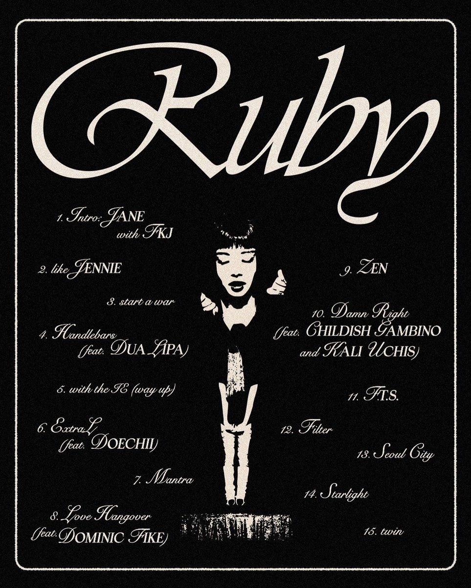 JennieDCGallery's tweet image. 251204 제니 ‘Ruby’, 음악성 전 세계에서 인정받았다…글로벌 차트서 최초·최고 기록 행진

제니가 첫 정규 앨범 ‘Ruby’로 K-팝 역사에 새로운 이정표를 세웠다.

미국 음악 전문 매거진 롤링스톤이 발표한 ‘The 100 Best Albums of 2025’에 제니의 앨범 ‘Ruby’가 29위에 선정되며 K-팝 아티스트 중…