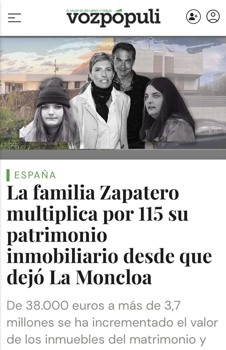 CapitanBitcoin's tweet photo. 🚨 JL Rodríguez Zapatero multiplica POR 115 su PATRIMONIO inmobiliario desde que dejó la presidencia. Si hubiera tenido LA MITAD de ojo llevando España que con sus negocios ya estaríamos superando el PIB de Alemania. https://t.co/ZnjADrCKvS