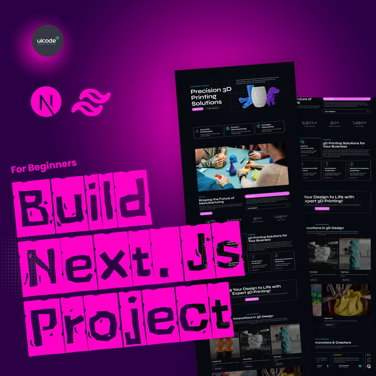 k2infocom's tweet image. Professional 3D Printing Website | Built with Next.js &amp;amp; Tailwind CSS.

🎥 Watch Full Tutorial Here : youtu.be/A19HXqpiE8A

#NextJS #TailwindCSS #PrintingWebsite #ModernWeb #WebDevelopment #NextJSTemplate #WebsiteDesign #FrontendDevelopment #ResponsiveDesign