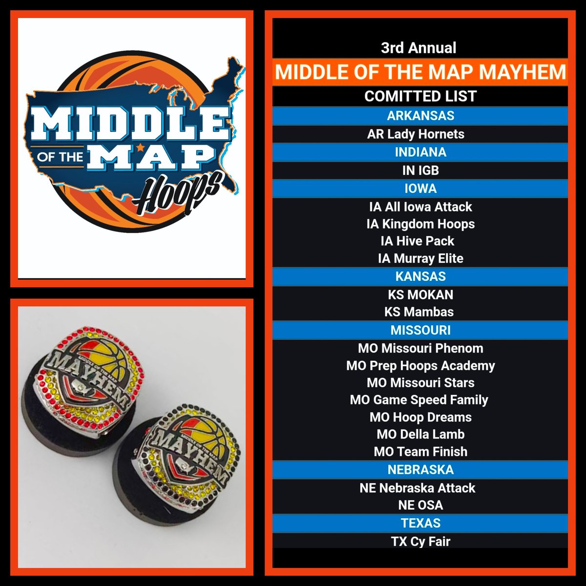 MidMapHoops's tweet image. Where else can you go in December &amp;amp; play this level of grassroot competion? High level teams from 7 different states! 

3rd Annual Middle of the Map Mayhem going down this weekend in Kansas City at the Homefield KCK Showcase Center. Who will put a ring on it this year? #CheckBall