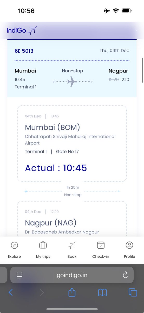⁦<a href="/IndiGo6E/">IndiGo</a>⁩ this flight says departed online on your website ,but I’m at the airport and they say there’s no captain to fly the plane and we are all lined up here. Can you please update accurate information? There’s no announcement or notice.