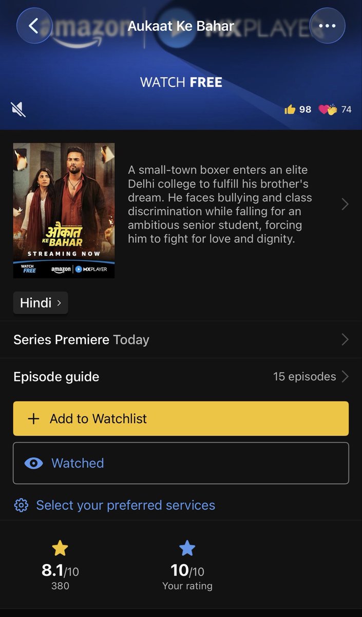 NickyTweetsOnX's tweet photo. Guys please go and rate on imdb too

#ElvishYadav #ElvishArmy #AukaatKeBahar https://t.co/Z6uvFI0gLV