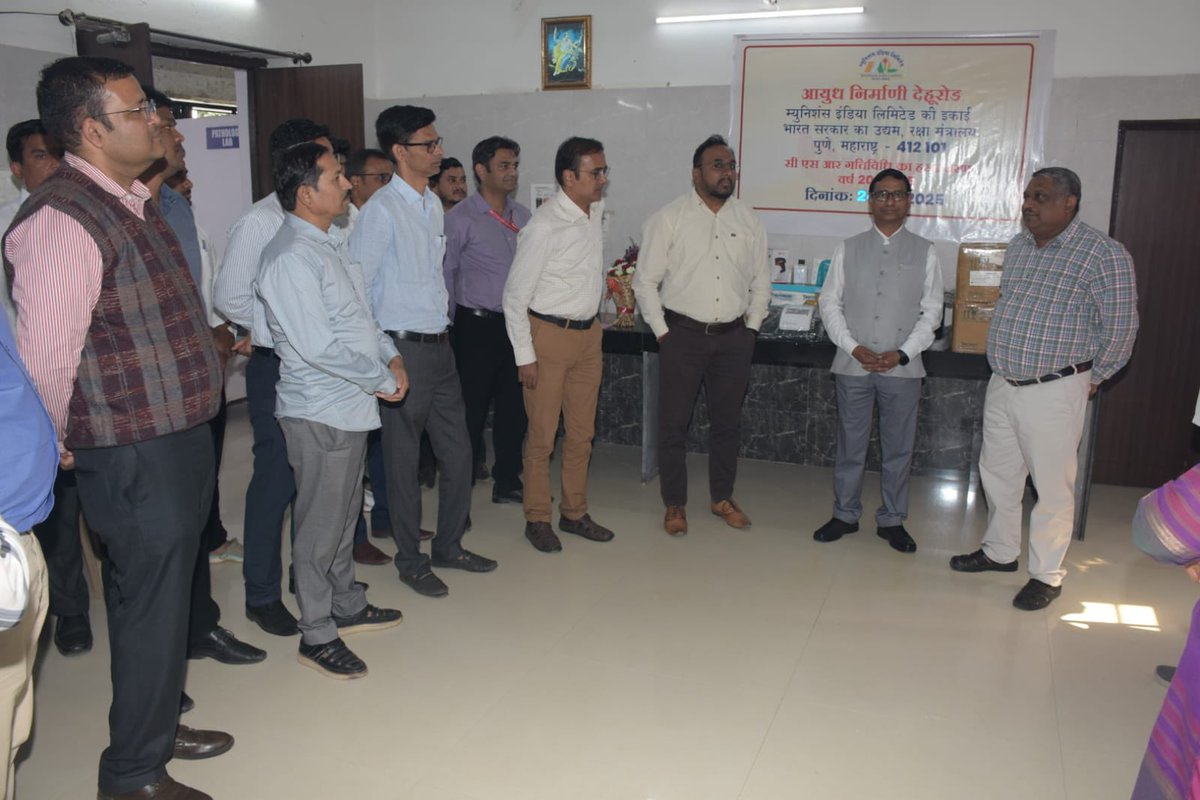 OrdnancePro's tweet photo. Medical Equipment worth Rs. 6.99/- lakh handed over to Cantonment General Hospital Dehu Road, Pune under CSR activity by Shri. K K Maurya, CGM, OFDR a unit of MIL on 24/11/2025 @IndiaMunitions @SpokespersonMoD @DefProdnIndia https://t.co/aRk48gG7dH