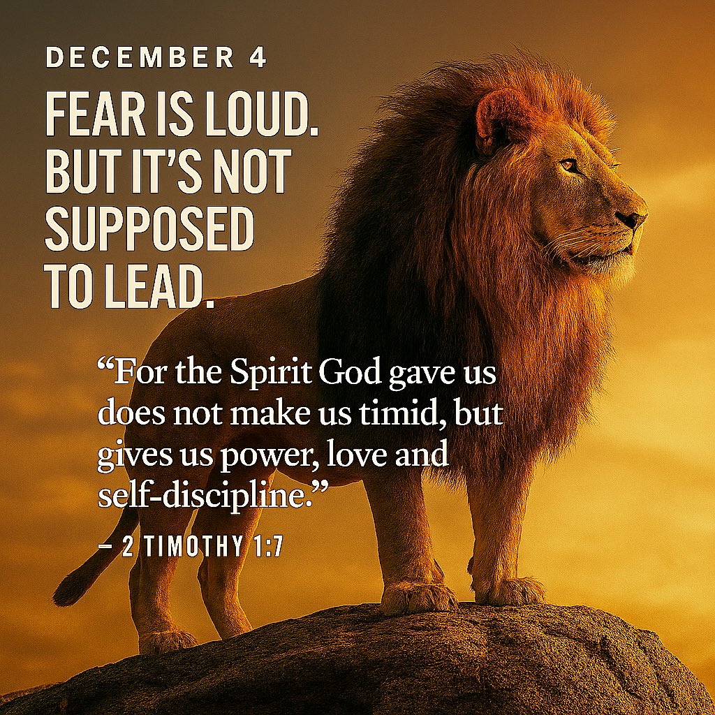 PrincetonCoC's tweet image. Fear is loud, but it's not supposed to lead. God gave you power to act, love to guide, discipline to sustain. That voice saying play it safe? Not from God. You were designed for courage. Act like it.
 
#CourageousFaith #2Timothy1 #PCC