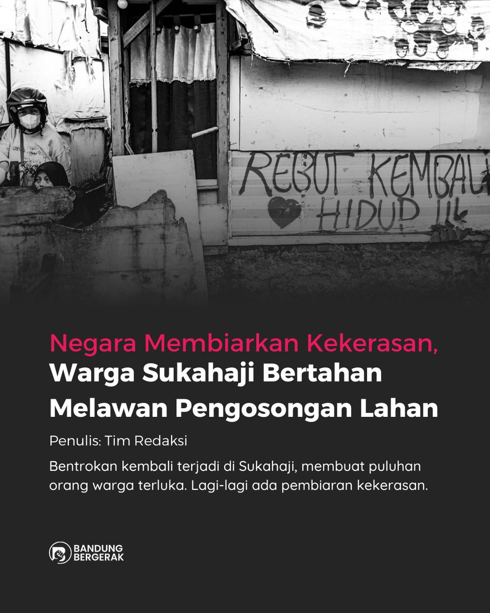Bentrokan kembali terjadi di Sukahaji sejak Rabu pagi hingga petang, 3 Desember 2025. Akibatnya puluhan orang warga terluka. 

LBH Bandung menegaskan kejadian yang terjadi di Sukahaji kemarin adalah pelanggaran HAM yang berat. 

bandungbergerak.id/article/detail…