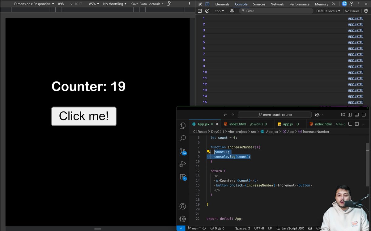 PankajB42550's tweet image. 🚀 Day 41 — Web Dev Journey! 🔥
🎯 Topic: React useState Hook (First Principles)
▶️ youtu.be/ctks8tizcco?si…

🙏 Instructors:
@adityatandon02
@rohit_negi9 

🤝 Let’s connect!

#React #useState #ReactHooks #WebDevelopment #Frontend
Radhe Radhe 😊🙏