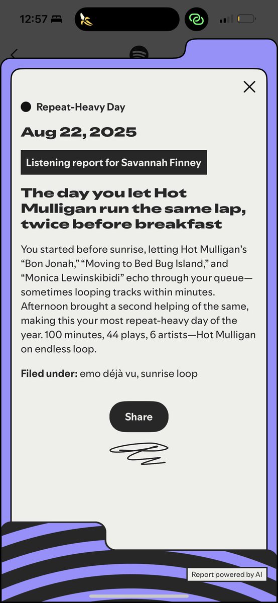 FinneySavannah's tweet photo. lol I changed the entire scope of my Spotify Wrapped in the span of 4 months https://t.co/2rE9zHeepz