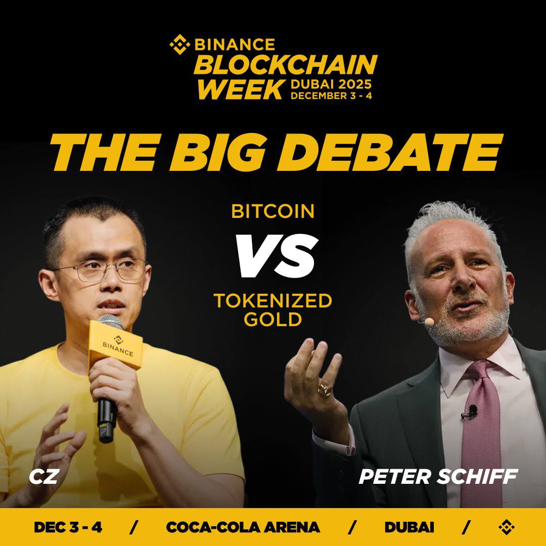 🚨 CZ vs Peter Schiff — Live Debate Today at 5:25 PM IST

CZ, CEO of Binance and Bitcoin advocate, faces Peter Schiff, gold supporter and longtime Bitcoin critic.

Stay tuned here, we’ll share updates as it happens. #Binance